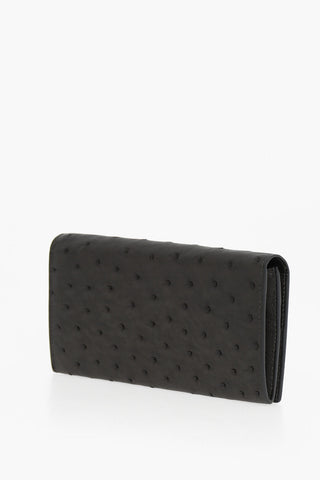 Ostrich Leather Bifold Wallet