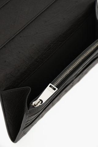 Ostrich Leather Bifold Wallet