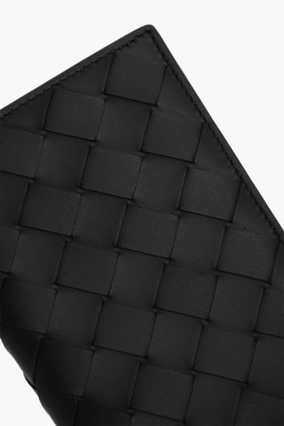 Woven Leather Passport Holder with Contrasting Lining