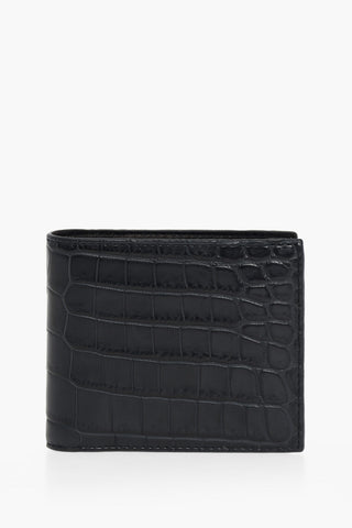 Portafoglio Bifold in Pelle di Coccodrillo