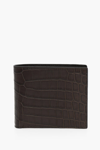 Portafoglio Bifold in Pelle di Coccodrillo