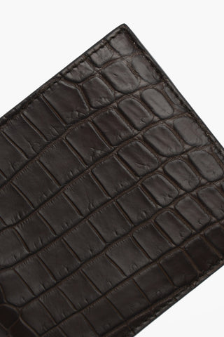 Portafoglio Bifold in Pelle di Coccodrillo