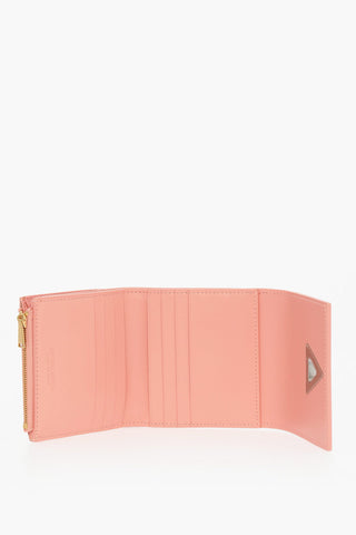 Leather Wallet with Triangle Closure