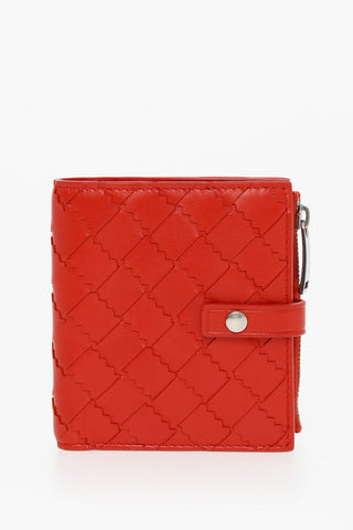 Woven Leather Bifold Wallet