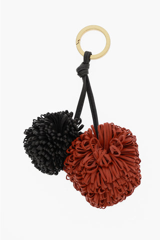Portachiavi Pom Pom in Pelle