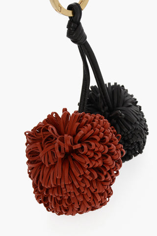 Portachiavi Pom Pom in Pelle