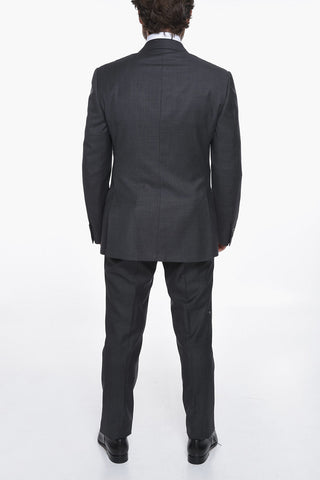 Virgin-wool ACADEMY Double-breasted Suit with Peak Lapel