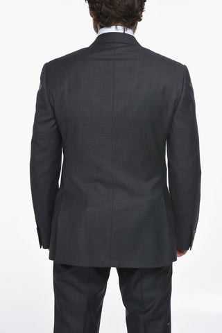 Virgin-wool ACADEMY Double-breasted Suit with Peak Lapel