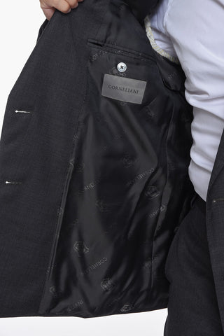Virgin-wool ACADEMY Double-breasted Suit with Peak Lapel