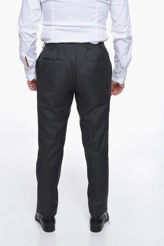 Virgin-wool ACADEMY Double-breasted Suit with Peak Lapel