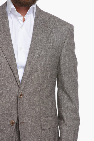 Virgin-wool-blend Single-breasted Suit with Notched Lapel