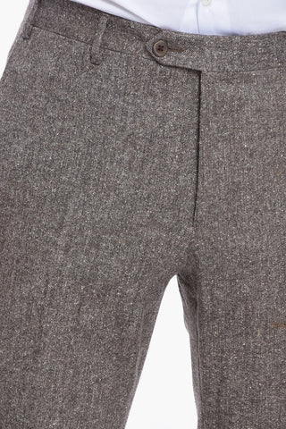 Virgin-wool-blend Single-breasted Suit with Notched Lapel