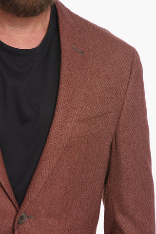 Cashmere Blend GATE Blazer with Herringbone Motif