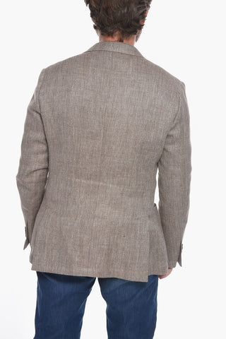 Virgin Wool Single-breasted Blazer with Notched Lapel