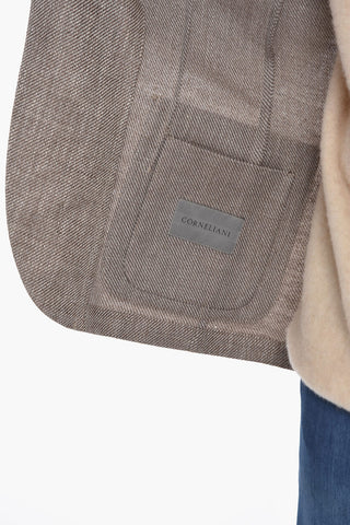 Virgin Wool Single-breasted Blazer with Notched Lapel