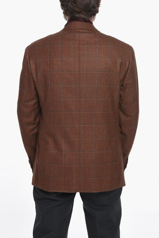 SARTORIA Virgin-wool Single-breasted Blazer in Windowpane-check Motif