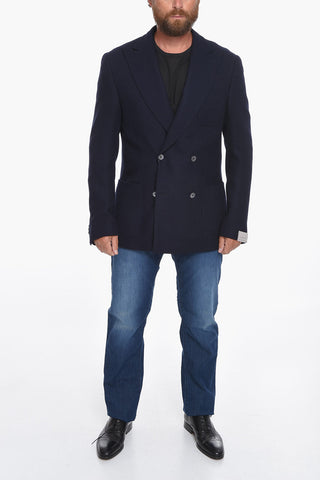 Double-breasted GATE Twill Wool Blazer