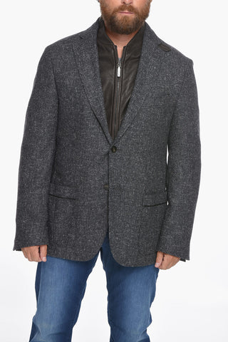 ID Cashmere Blend Blazet with Leather Chest Piece