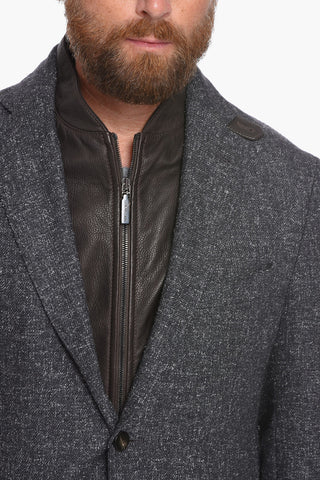 ID Cashmere Blend Blazet with Leather Chest Piece