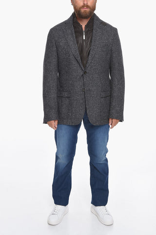 ID Cashmere Blend Blazet with Leather Chest Piece