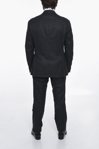 Virgin-wool GATE Pinstriped Suit with Notch Lapel