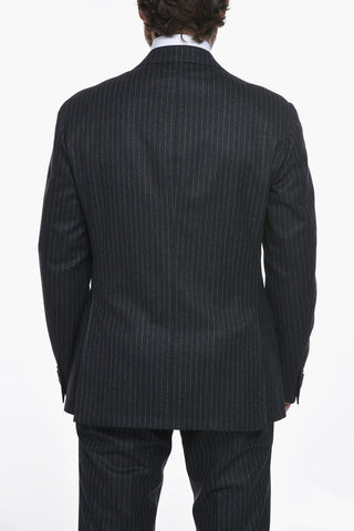 Virgin-wool GATE Pinstriped Suit with Notch Lapel