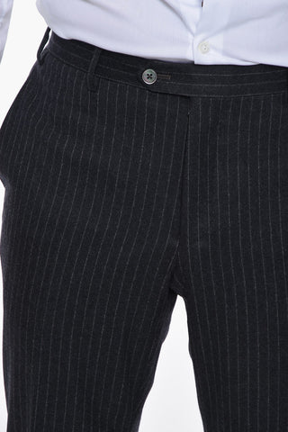 Virgin-wool GATE Pinstriped Suit with Notch Lapel