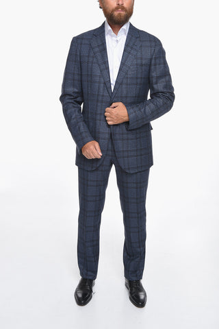 SARTORIA Virgin-wool Single-breasted Suit in Glen-check Motif