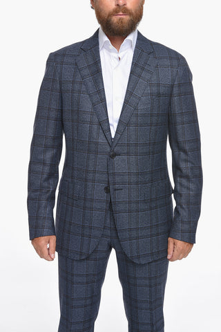 SARTORIA Virgin-wool Single-breasted Suit in Glen-check Motif