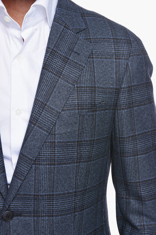SARTORIA Virgin-wool Single-breasted Suit in Glen-check Motif