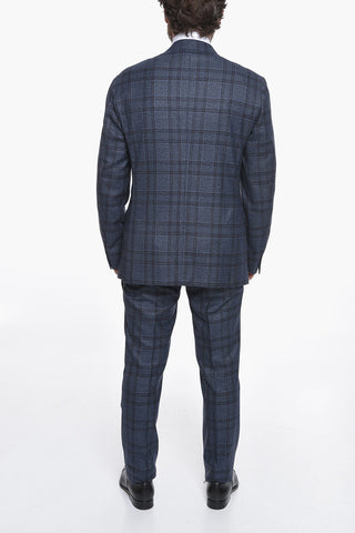 SARTORIA Virgin-wool Single-breasted Suit in Glen-check Motif