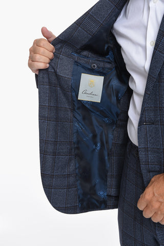 SARTORIA Virgin-wool Single-breasted Suit in Glen-check Motif