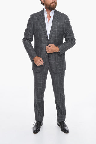 SARTORIA Virgin-wool Single-breasted Suit in Glen-check Motif