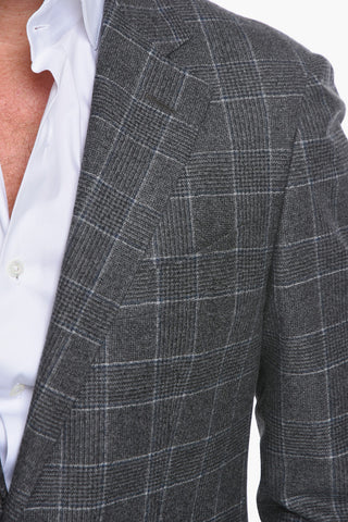 SARTORIA Virgin-wool Single-breasted Suit in Glen-check Motif