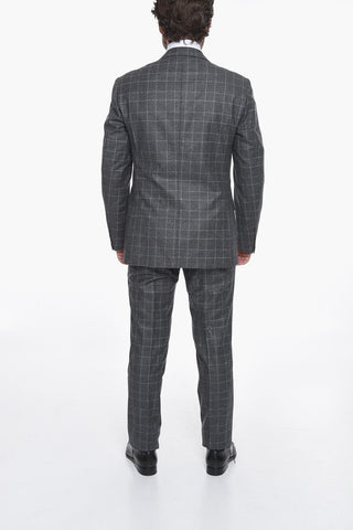 SARTORIA Virgin-wool Single-breasted Suit in Glen-check Motif