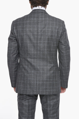SARTORIA Virgin-wool Single-breasted Suit in Glen-check Motif