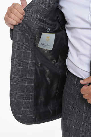 SARTORIA Virgin-wool Single-breasted Suit in Glen-check Motif