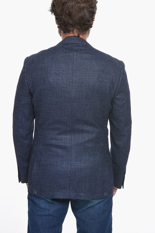 Wool-blend Piquet ACADEMY SOFT Single-breasted Blazer with Notched Lapel