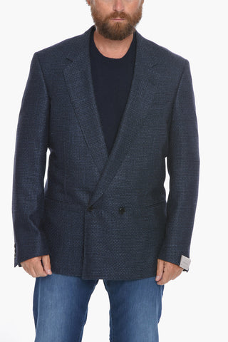 Blazer sfoderato in Tweed di Lana Vergine con Revers Classico