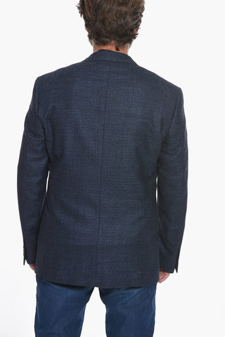 Blazer sfoderato in Tweed di Lana Vergine con Revers Classico