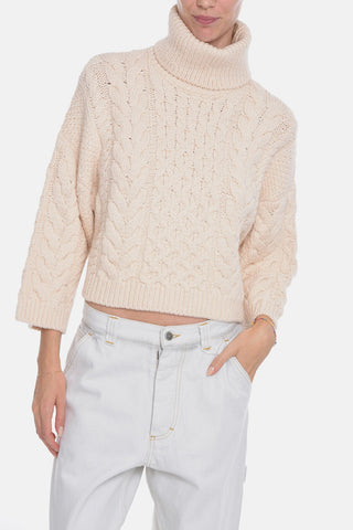 ETOILE Maglia collo Alto INGRID in Aran di Cotone