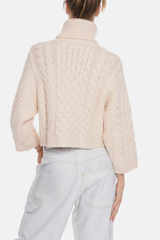 ETOILE Maglia collo Alto INGRID in Aran di Cotone