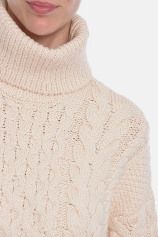 ETOILE Maglia collo Alto INGRID in Aran di Cotone