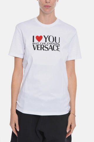 Oversize Crew Neck T-Shirt with Rhinestone Heart