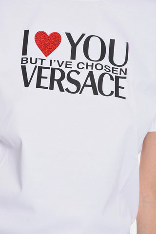 Oversize Crew Neck T-Shirt with Rhinestone Heart