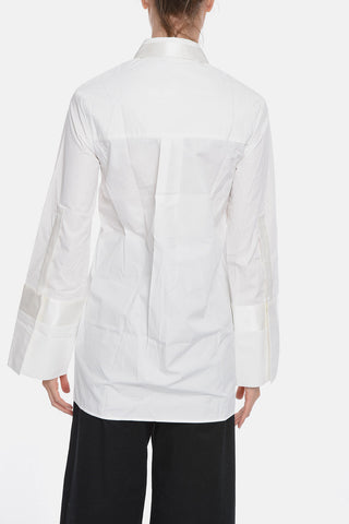 Cotton-poplin Shirt with Silk Details