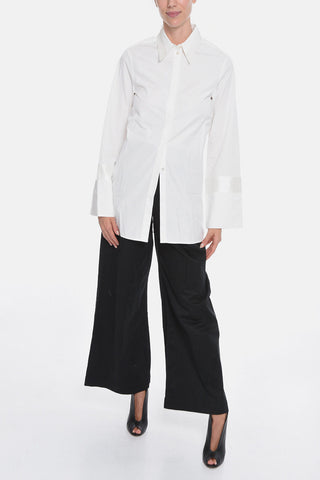Cotton-poplin Shirt with Silk Details