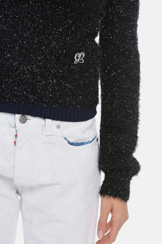 Maglia Pelosa con Effetto Scintillante