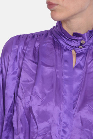 Silk-satin VICTORIA Blouse with Self-tie Detail
