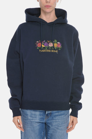 Front Embroidered Solid Color Hoodie